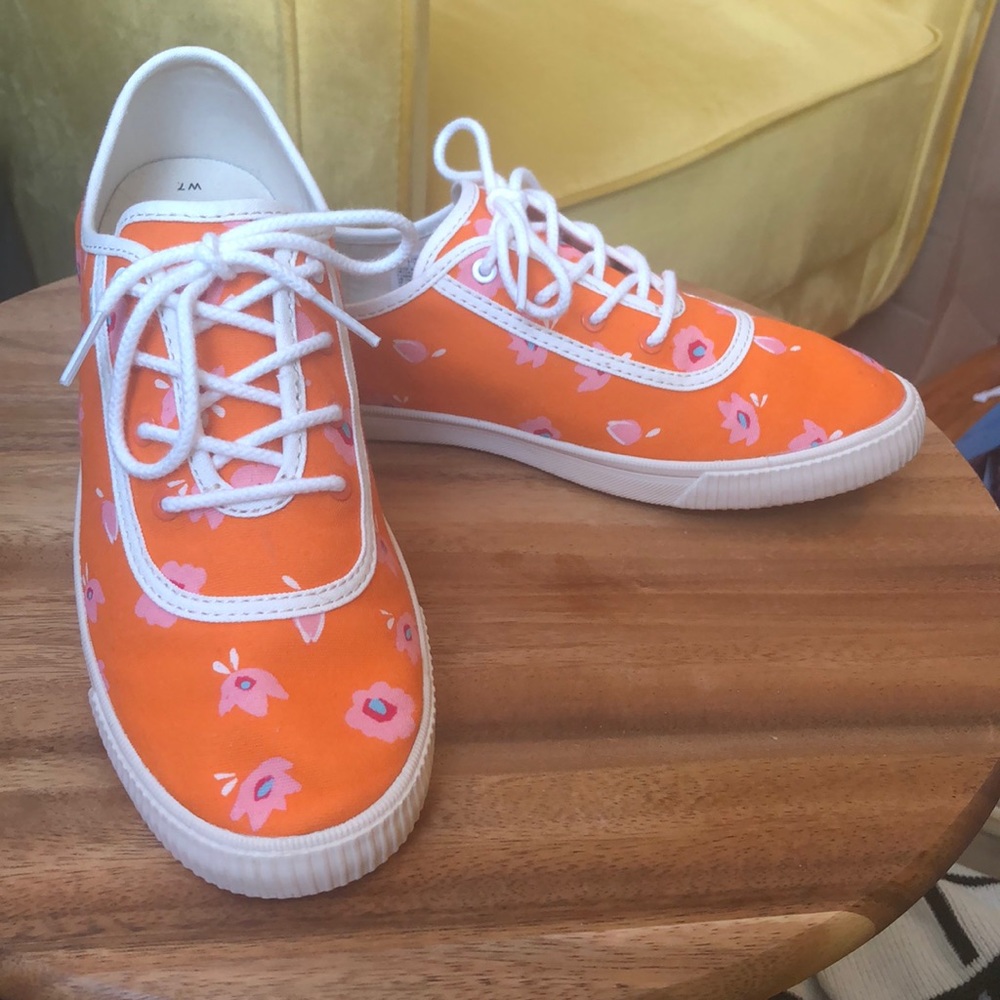 Toms Carmel Floral Persimmon Sneakers